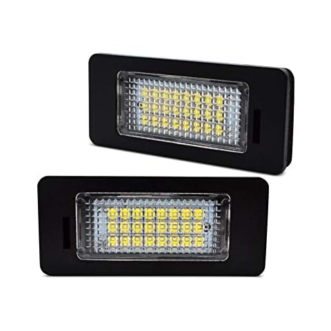 LncBoc 2pcs Car License Plate Light for E82 E88 E46 E90 E91 E92 E93 E60 E61 F11 F25 E70 F15 3W 12V 24SMD LED White Rear License Tag Lights Direct Replacement,1 year warranty Cover