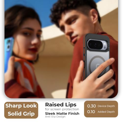 Image of A rtistque Compatible with MagSafe Frosted Ultra Matte Back Cover Case for Google Pixel 10 Pro 5G | Smooth Grip Sides | Stylish Design | Raised Camera Edges | Pixel 10 Pro Back Cover - Brown