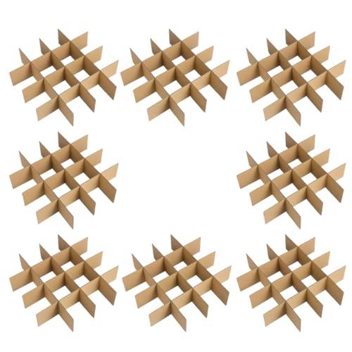 WRITWAA 8 piezas Separadores de Cartón para Cajas de Mudanza Divisores Celda Protección para Cristalería y Platos Accesorios para Embalaje y Envío Seguro