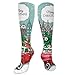 Produktbild Myhou Kniestrümpfe für Damen, Oberschenkelhoch, lange Socken für Mädchen, Weihnachten, Hunde, Dackel, rot, LKW, Garten, Hof, Flagge, Strümpfe