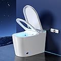 Smart Toilet - Bidet Toilet Tankless with 1.28 Gallons Auto Flush, Auto Open/Close Lid, Foot Sensor Kick & Heated Seat, Warm Wash/Dryer,Auto Smart Toilet with LED Display