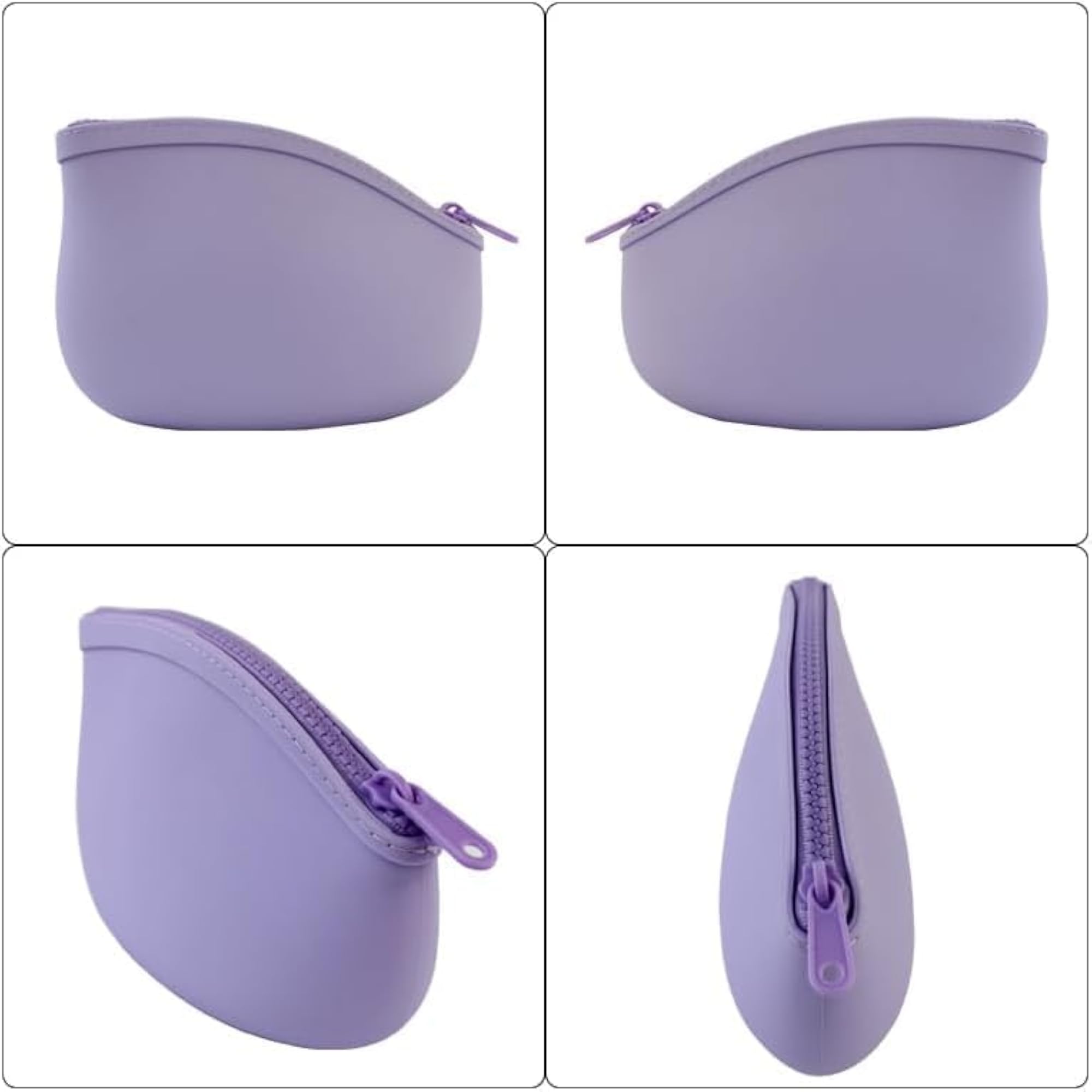Curved Silicone Makeup Pouch for Women, Dustproof Holder
