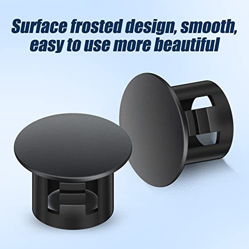 Image of 100PCS 1 /4 inch Black Plastic Plugs Hole, Round PA66 Plug Furniture Hole Decorative Cover