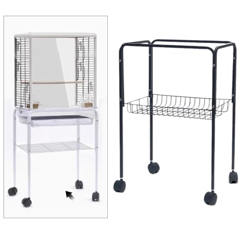 Soporte para jaula de pájaros y estante de almacenamiento multiusos negro 7