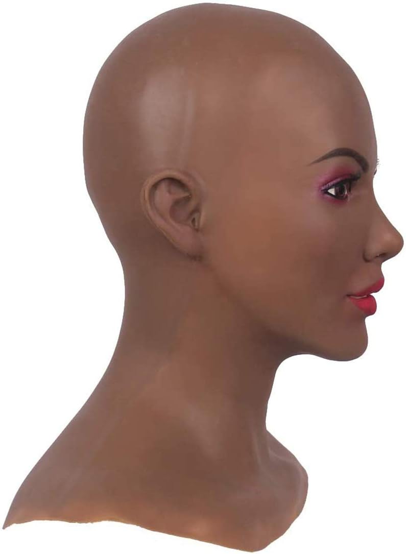 Realistic Female Mask Face Soft Silicone Head Mask for Crossdresser Cosplay