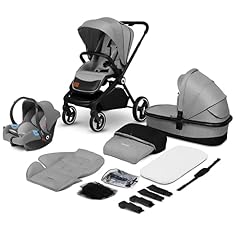 LIONELO Mika 3in1 Passeggino da 0 fino a 48 mesi Trio: Seduta secchiello + navicella + Ovetto, Per bambini fino 22kg, Regolabile e pieghevole, Ruote grandi, Cappotina XXL con filtro UPF50+, Coprigambe