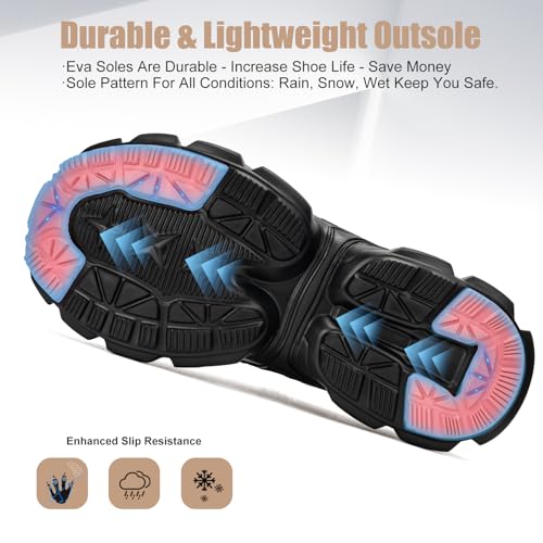 Image of Hogent Steel Toe Shoes for Women Men Wide Non Slip Work Sneakers Indestructible Shoes Lightweight Breathable Construction Sneakers Puncture Proof Ergonomic Design