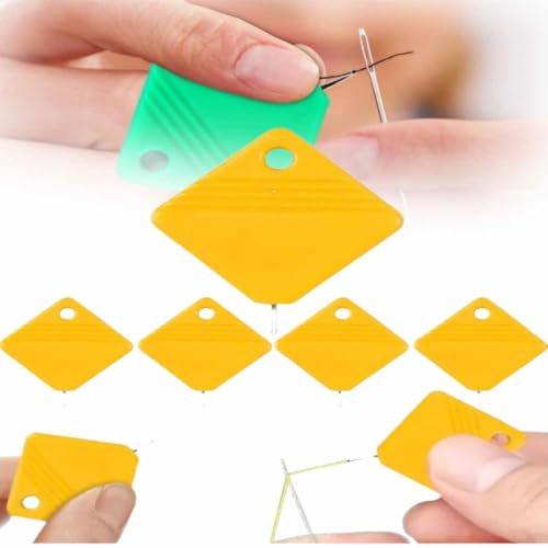 Image of 2024 Newest Automatic Needle Threaders for Hand Sewing, Embroidery Floss, Sewing Machine Needle Threader, Sewing Supplies Tool, Fits All Needle Sizes (Yellow, 5 PCS)
