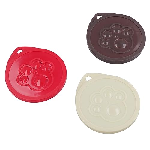 AB TOOLS 3PK Small Food Grade Plastic Dog Cat Pet Food 3 Can Covers - Assorted Colours