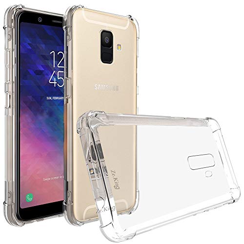 Samsung Galaxy J6 Plus Hülle Ttimao Weiche Transparent TPU Silikon Luftpolster Design Drop Protection Ultradünne Anti-Schock Anti-Scratch Schutzhülle+2*Hartglas Glas Display Schutzfolie Cover