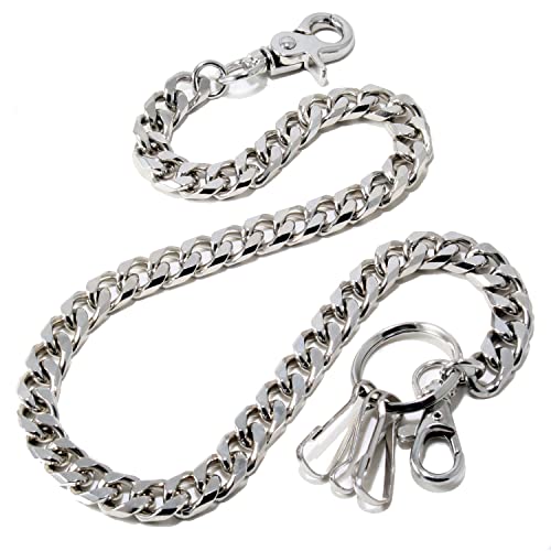 Double K Basic Leash Heavy Linked Jeans Wallet Key Chain (23"4.9oz) Silver NCS92