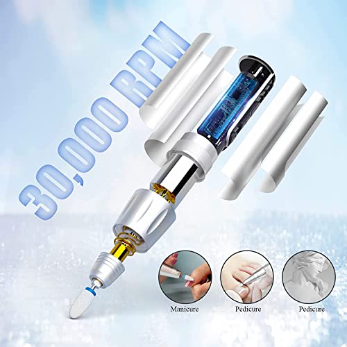 TOUCHBeauty Professional Cordless Nail Drill Kit, 30000 RPM Electric Nail File & Buffer with 8 Bits - Image 2