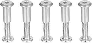 uxcell Screw Post Fit for 5/16"(8mm) Hole Dia, Male M6x20mm Belt Buckle Binding Bolts Leather Fastener Stainless Steel 5 Sets