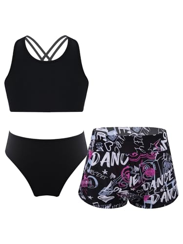 Hansber Mädchen Bikini Tankini Set Tank Top+Shorts + Slips Dreiteiler...