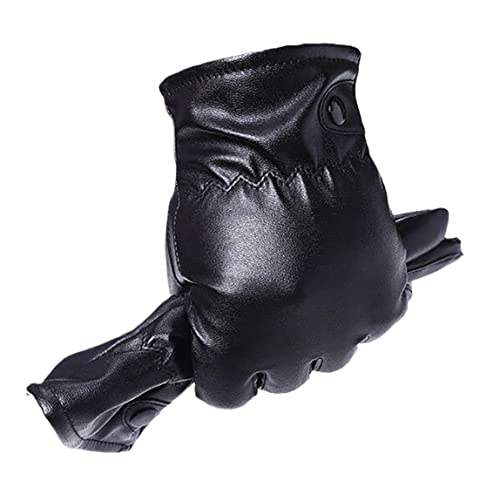 Guantes de piel para mujer y hombre con pantalla táctil e interior de terciopelo