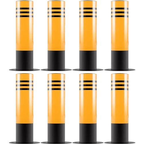Bolardos De Tráfico, Conos De Tráfico, Barrera De Seguridad, Postes Delimitadores De Tráfico De Hierro, Poste Delimitador Amarillo con Base, Barrera De Seguridad De,Yellow-H60cm 8pc
