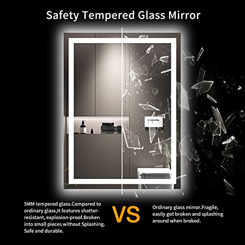 Loaao L001AC6080 24X32 Led Bathroom Mirror With Lights, Anti-Fog, Dimmable, Backlit + Front Lit, Lighted Bathroom Vanity Mirror For Wall thumb #6