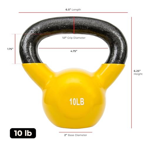 Sunny Health & Fitness Vinyl Coated Cast Iron Kettlebell 10 lb - image 7