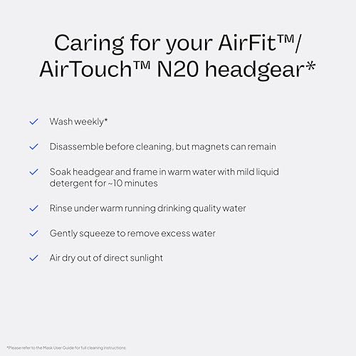 Image of ResMed AirFit /AirTouch N20 Headgear,CPAP Replacement Headgear (Frame System & Nasal Cushion Not Included), Small Pink