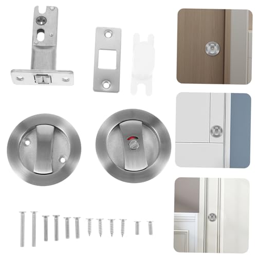 Cerradura para puerta corrediza ARTIBETTER de privacidad, herraje interior duradero para dormitorios con fácil instalación y acabado en níquel miniatura 7