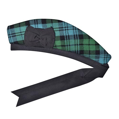 Image of Glengarry Cap-Traditional Scottish Hat, Acrylic Wool Tartan Glengarry hat, Kilts /Bagpipes Accessories