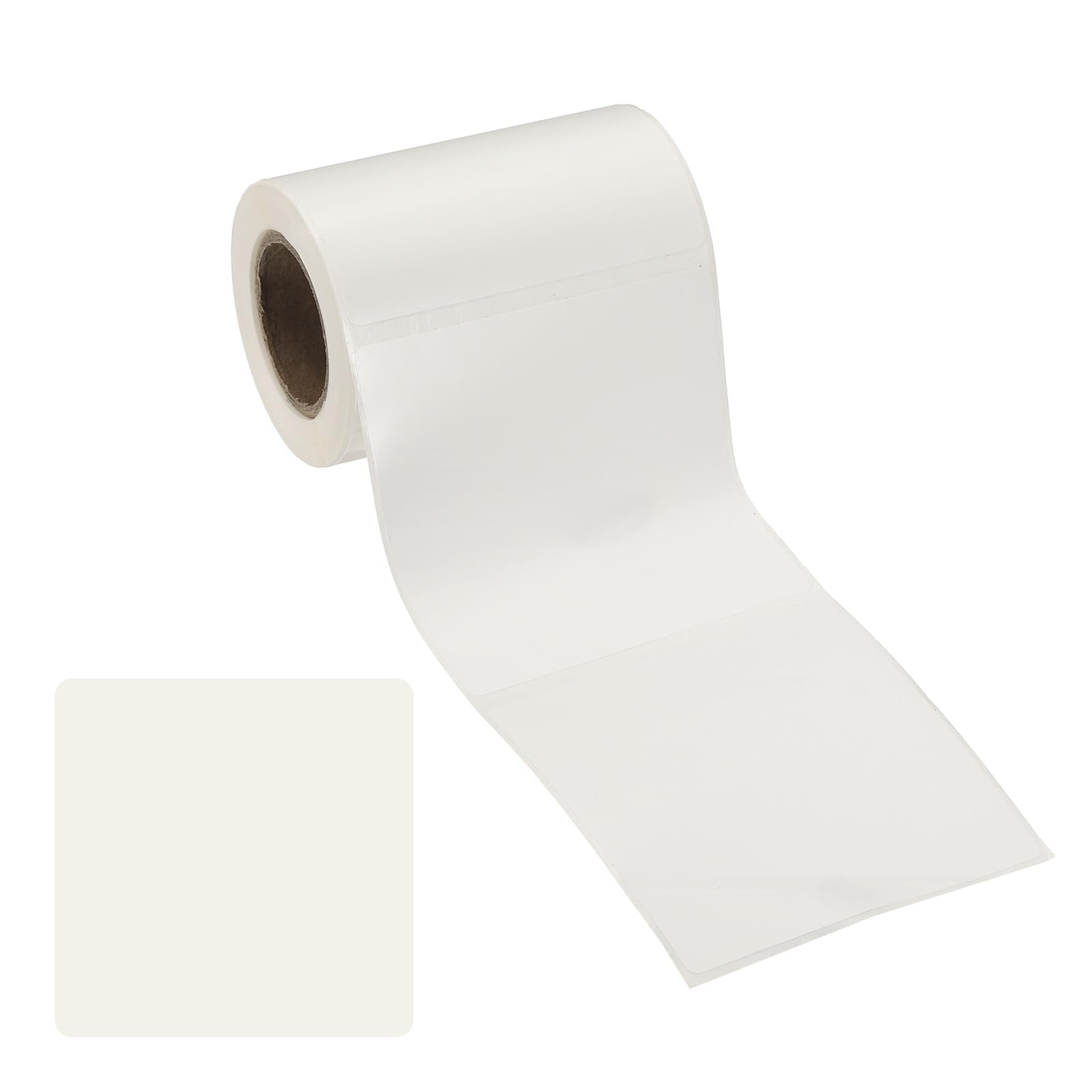 PATIKIL 110 Pcs Thermal Labels, 2.4x2.4 Square Thermal Printer Labels Stickers Self Adhesive Tags Paper 1 Roll Small Waterproof for Printer Small Business Name Tag Barcode, White