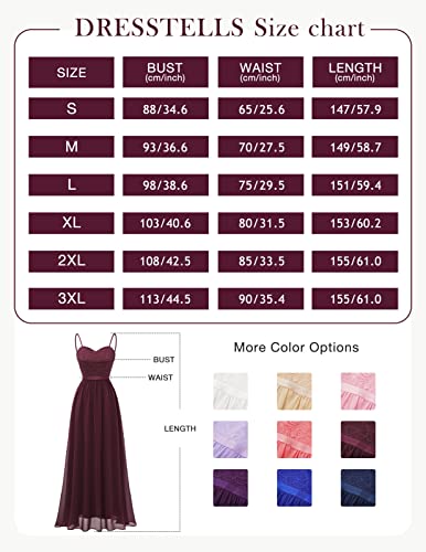 Abendkleid lang für Damen DRESSTELLS Maxi Ballkleid mit Spaghettiträgern