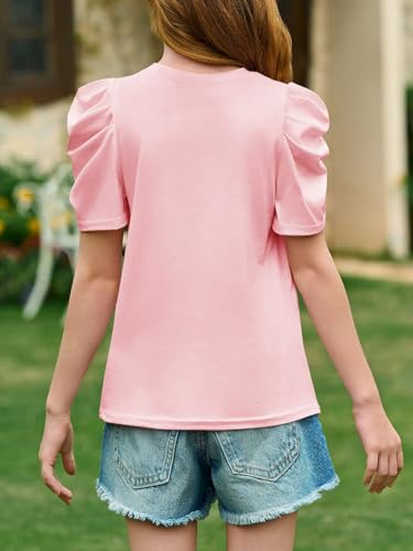 Image of Imily Bela Kids Girls Puff Short Sleeve T Shirts 5-14 Years | Summer, Casual, Crewneck, Fashion Tops