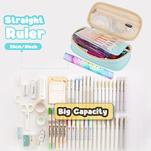 Image of Oyachic Big Capacity Pencil Case Telescopic Pencil Pouch Zipper Pen Bag Canvas Markers Organization Makeup Bag Box Pencil Holder Office Supplies