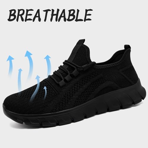 Trainers Mens Walking Running Shoes Slip On Sneakers Tennis Gym Training Casual Workout Breathable Lightweight Comfortable Athletic Fitness Hiking Non Slip Jogging Outdoor Shoes - Image 4