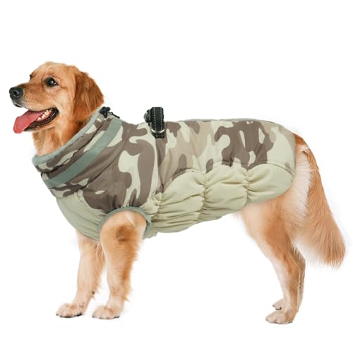 Image of Lelepet Dog Winter Coat Dog Coats for Extra Large Dogs Waterproof Jacket | Reflective Cold Weather Coats with Harness Built in Windproof Zip-Up Winter Fleece Vest Snowsuit Great Dane 3XL