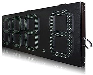 Portable Gym Timer - 12" High Brightness LED Display, Remote Control, Rainproof Iron Box, Outdoor Digital Signage for Gas Stations, 888.8 Format, Enhanced Visibility (24" Version)