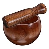 Bol et pilon à broyer – fabriqués en bois, cet ensemble bol et pilon est un choix pratique pour votre cuisine