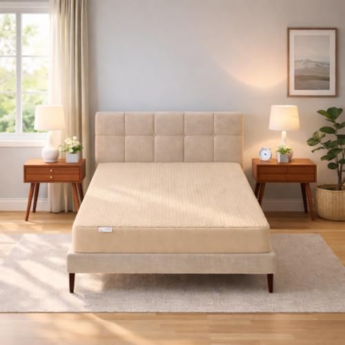 Image of MY ARMOR Mattress Protector | 72x36 Inch Waterproof Single Bed Cotton Quilted Fitted - Breathable, Noiseless, Ultra Soft Mattress Cover with Elastic Skirting (Beige, 6x3 ft)