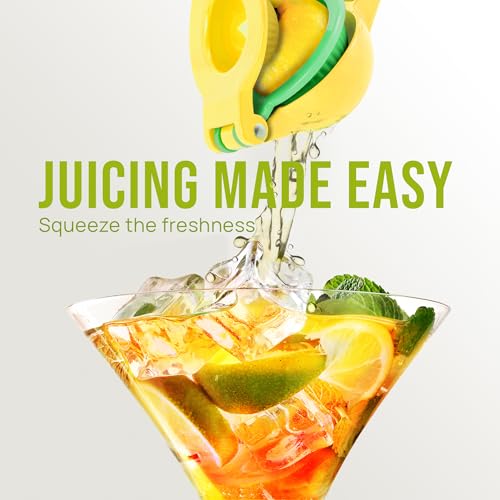 Zulay Kitchen Metal 2-In-1 Lemon Lime Squeezer - Hand Juicer Lemon Squeezer Gets Every Last Drop - Max Extraction Manual Citrus Juicer - Easy-to-Use Lemon Juicer Squeezer Lemon Squeezer Manual