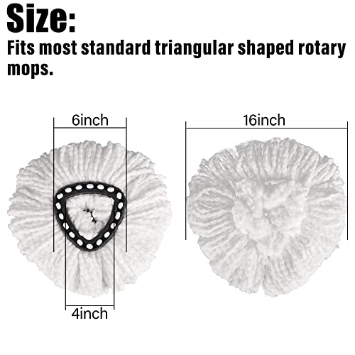 10 Pack Mop Head Replacement for O-Ceda EasyWrin Spin Mop, Ailengy 100% Microfiber Mop Refills Spin Mop Replace Heads for Easy House Cleaning and Floor Mopping