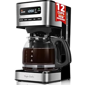 Taylor Swoden Filterkaffeemaschine 1,8L mit 24H Timer, Eiskaffee-Modus, 3-stufige Stärkeauswahl automatische Reinigung, Kaffeemaschine mit Glaskanne & Tropf-Stopp, Wiederverwendbarem Filter, Schwarz