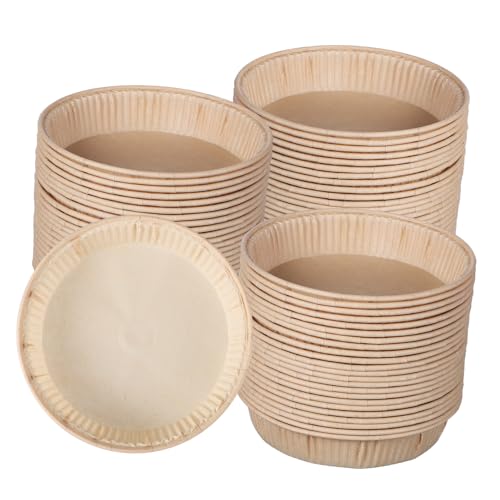 BIUDECO 100 piezas Mini Moldes Tartas Redondos Papel Dorado Resistente Alta Temperatura Antiadherente Para Horno Microondas Postres Quiches Pies