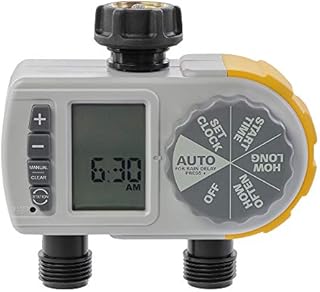 Solterra 28153 Single-Dial Two-Outlet Hose Timer, Gray