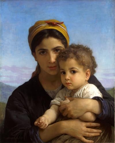 Cuadro lienzo Famoso Painting de William Adolphe Bouguereau para decorar tu sala, 60x90cm