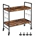 Produktbild VASAGLE Servierwagen, Küchenwagen mit Universalrollen, Küchenregal mit Haken, 86 x 40 x 85 cm, große Staufläche, stabiles Metallgestell, Industrie-Design, Vintage, dunkelbraun LRC85BX