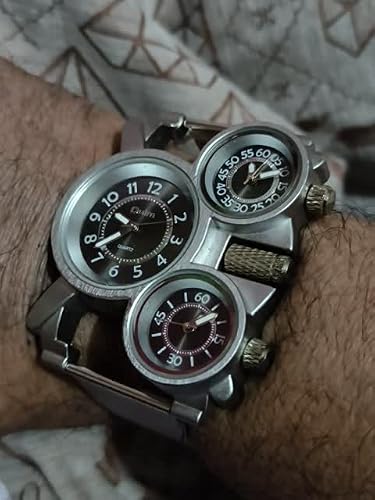 OCT17 Men's Military Quartz Analog Wrist Watch Stainless-Steel