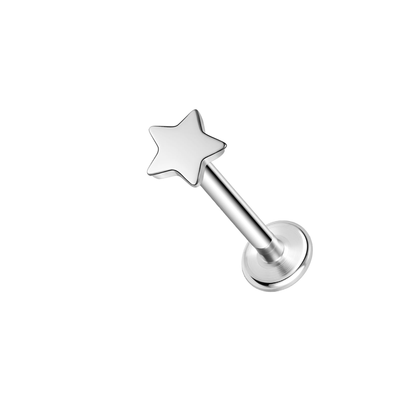 ZSASTM F136 Titanium 16G 8mm Piercing Jewelry for Conch, Tragus, Helix, Lip, Labret, Earlobe - Hypoallergenic Internally Threaded Flat Back Cartilage Stud Earring