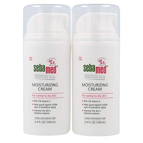 Sebamed Moisturizing Face Cream for Sensitive Skin with Pump 3.4 Fluid Ounces (100 milliliters) Vitamin E pH 5.5 Dermatologist Recommended 2-Pack (Set of 2)