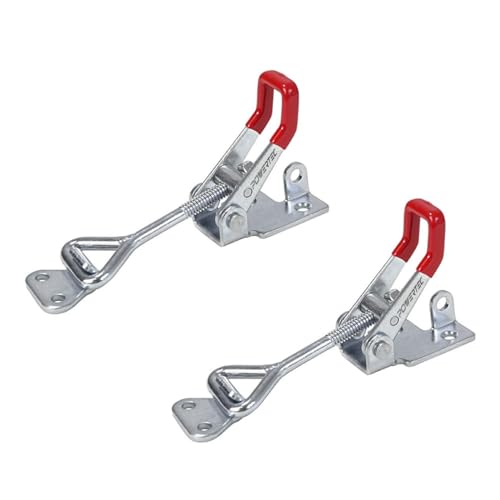 Image of POWERTEC 2PK Toggle Clamp, 400 lbs Holding Capacity, 4002 Adjustable Pull Action Latch for Smoker, Tool Box, Woodworking Jigs and Fixtures, Cabinet, Tool box, Door (20312)