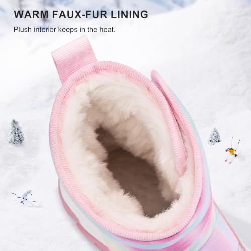 Stelle Toddler Snow Boots Girls Lightweight Warm Winter Shoes(TDP,9MT) - image 5