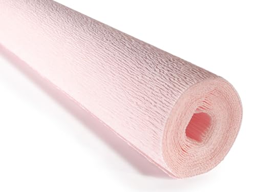 Cartotecnica Rossi 180g 19.6 Inch 8.2ft Long Wide Italian Crepe Paper for Wedding Ceremony Various Large Festivals Decoration (Soft Pink（569）)