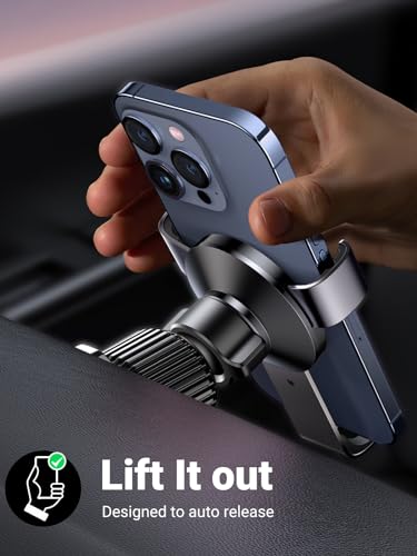 Image of UGREEN Car Phone Holder Air Vent Universal Gravity Mount Cradle, Compatible with iPhone 16 Pro Max, Galaxy S25 Ultra, and More 5.8-7.2'' Phones, Black