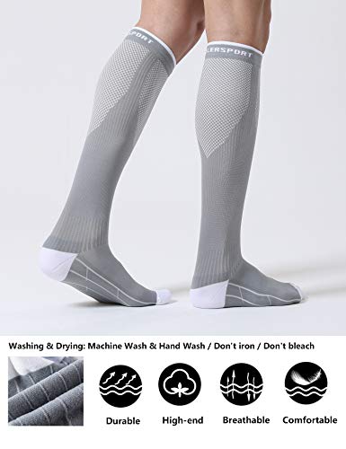 CelerSport 3 Pairs Compression Socks for Men and Women 20-30 mmHg Running Support Socks2