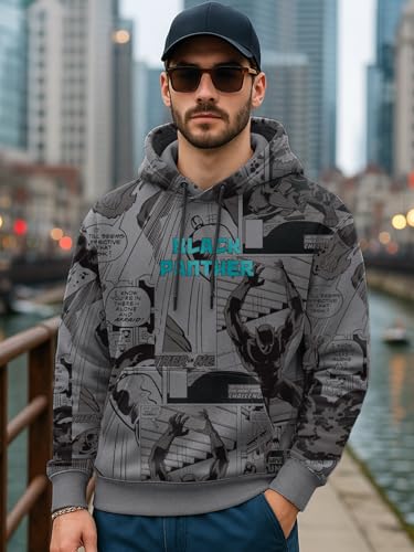 Sweat à capuche Marvel Black Panther vêtement homme streetwear S